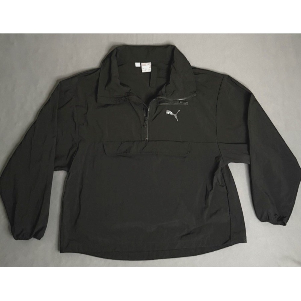 Puma Half Zip Pullover Windbreaker Jacket Women's Size Small Black Lightweight - Picture 11 of 14
